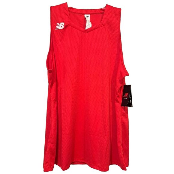 New Balance NB Stock Jersey Athletic Sports Women's Plus Size 2XL Red Mesh - Picture 1 of 9